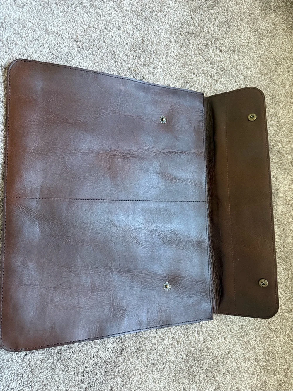 Genuine Leather Brown Portfolio Document Sleeve -